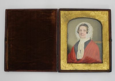 Cased portrait miniature on ivory repaired and cleaned