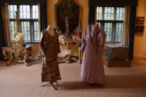 Image shows the costume in position in the Windsor Gallery at Anglesey Abbey